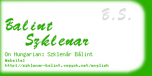 balint szklenar business card